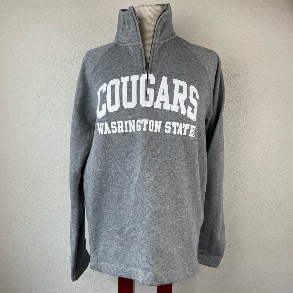 EUC Jansport Womens Gray Washington State Cougars WSU Half Zip Sweatshirt XL